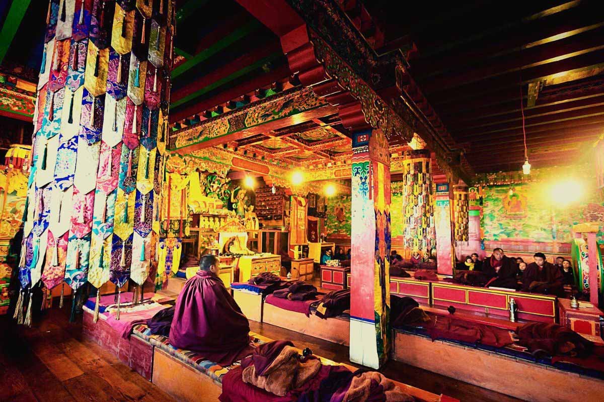 Religious practice in Tengboche Monastry